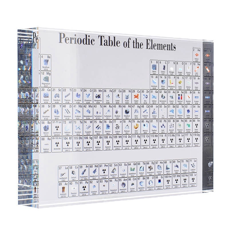 1Pc Acrylic Chemical Elements Desk Display Periodic Table Decor Elements Framed for Students Teachers Art Craft