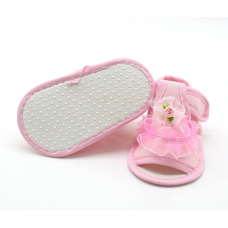 Rosa branco vermelho bebê menina rendas flores sandálias de tecido algodão sandálias femininas menina verão shoesflowers sandálias novo