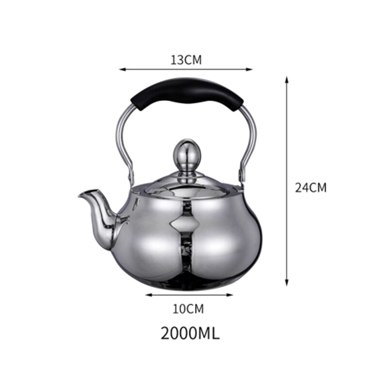 Stainless steel teapot thickened with kungfu tea small teapot brewing flower tea pot with filter screen Tea making teapot family: 2.0L