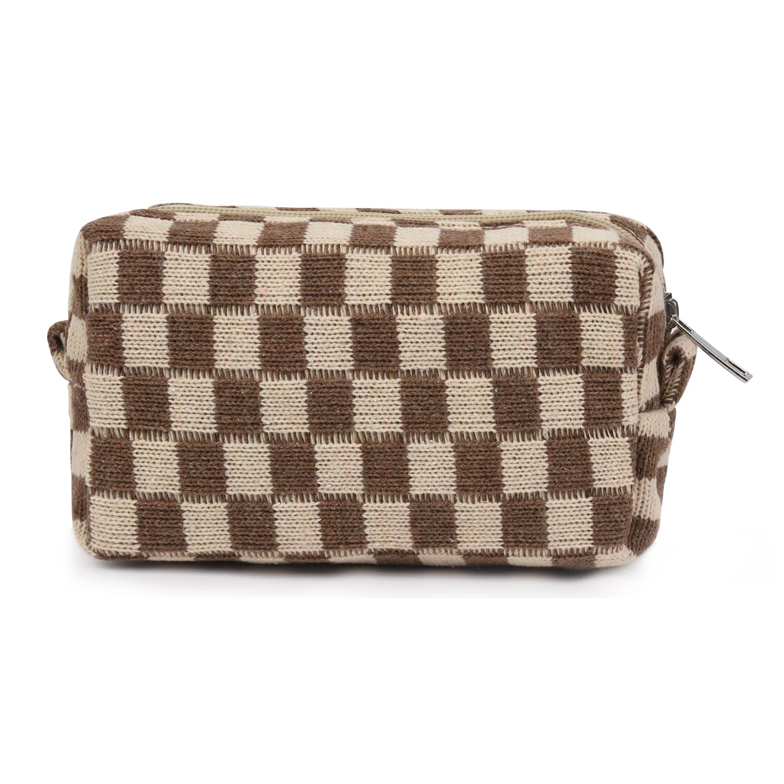 Bolsa de maquillaje grande para mujer y niña, bolso de viaje portátil, bolsa de aseo, organizador, estuche de lápices: Marfíl