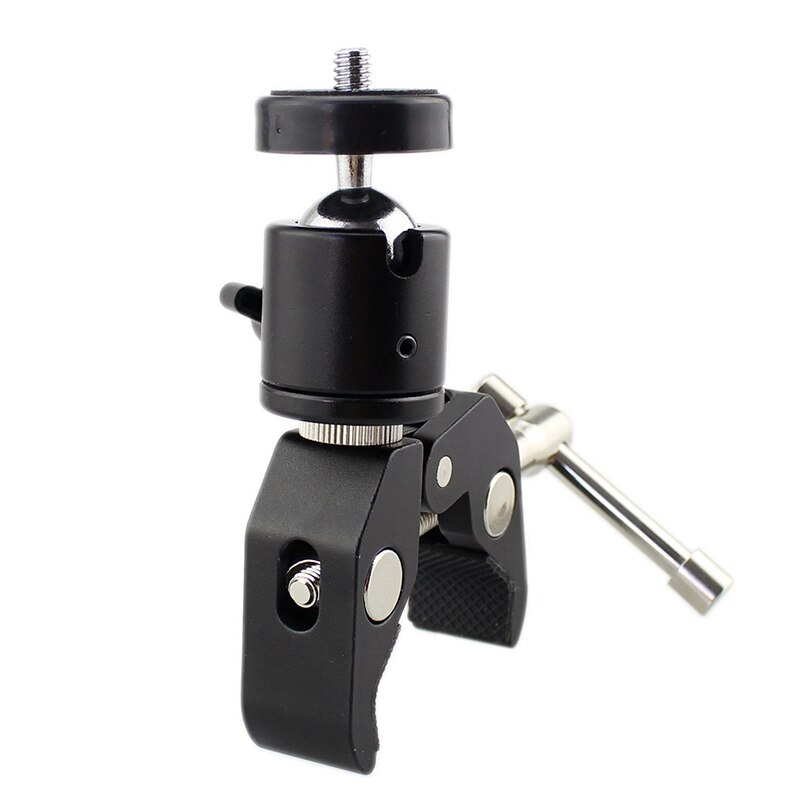 DSLR Testa A Sfera Shoe Mount Macchina Fotografica di Montaggio Morsetto 1/4 inch -20 Treppiede Testa Hot Shoe Adattatore e Fresco super Clamp: Default Title