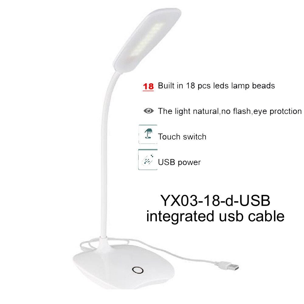 Lampe de bureau de Table Flexible 18 LED LED 2 en 1 charge sans fil Protection oculaire créative lampe de lecture multifonction porte-stylo: YX03-18-D-usb