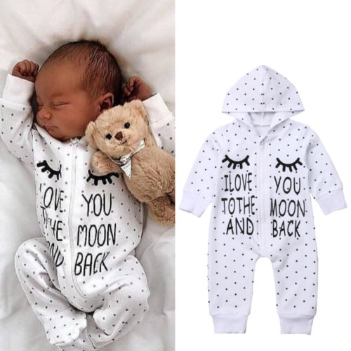 UNS Lager Neugeborenen Baby Junge Mädchen Baumwolle Mit Kapuze Romper Overall Warme Kleidung Outfit