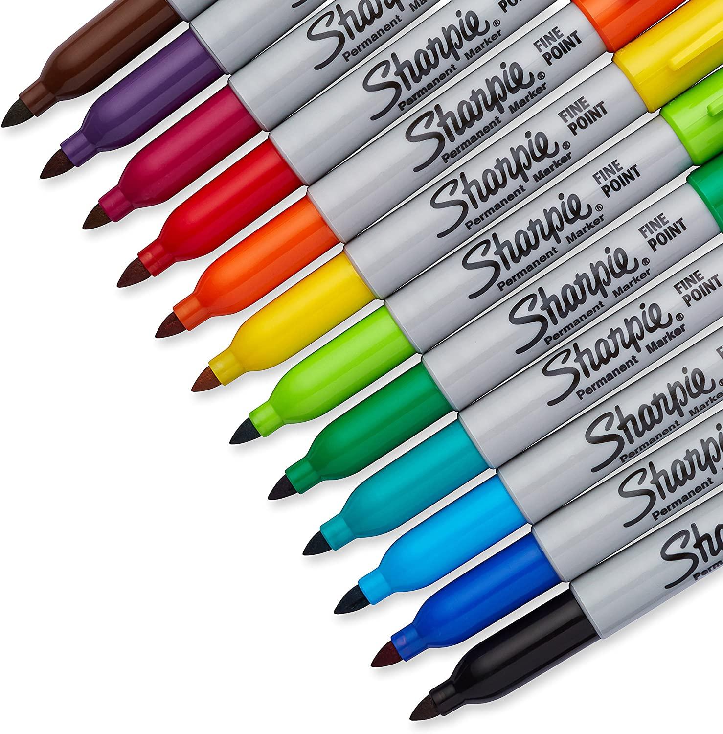 12/24 kleuren sharpie permanente markers fijne punt 1mm punten diverse kleuren