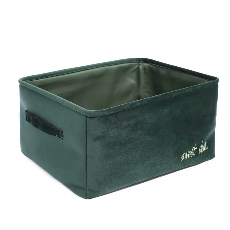 Velvet Storage Box Nordic Style Desktop Cosmetics Storage Basket Snack Book Sundries Storage Basket Organizer