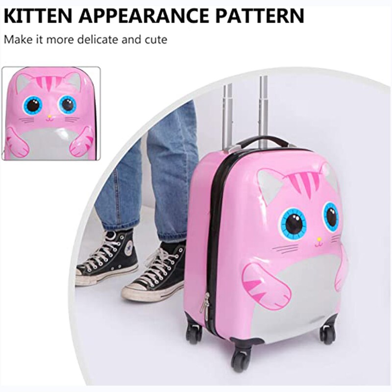 Maleta de viaje para niños pequeños, Maleta de 18 "con carcasa dura de jirafa, maleta con ruedas