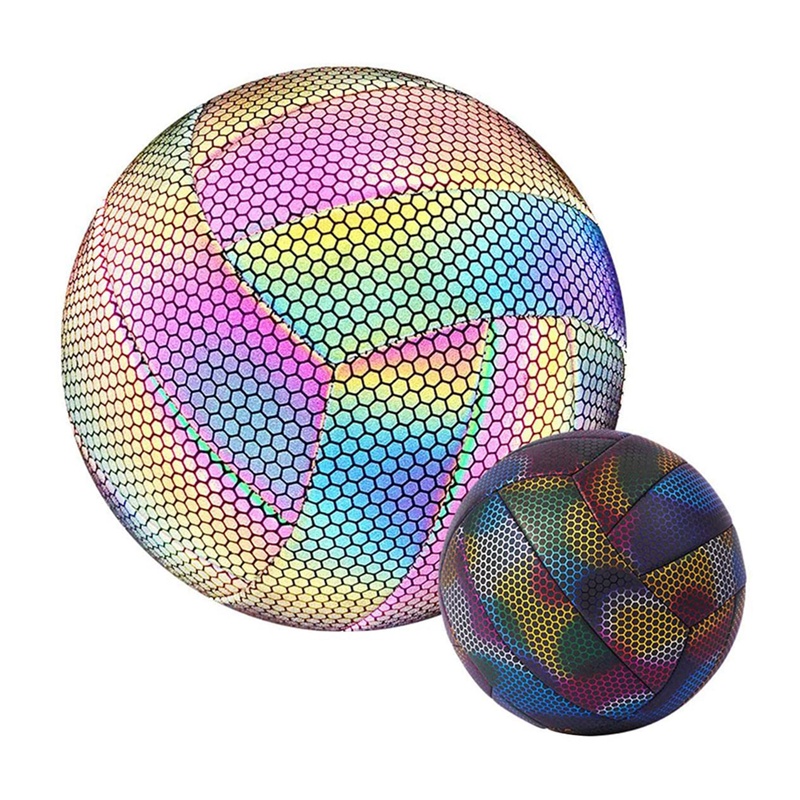 Holografisch leuchtender, reflektierender volleyball, leuchtender volleyball, nachtspiel-volleyball für kinder und erwachsene