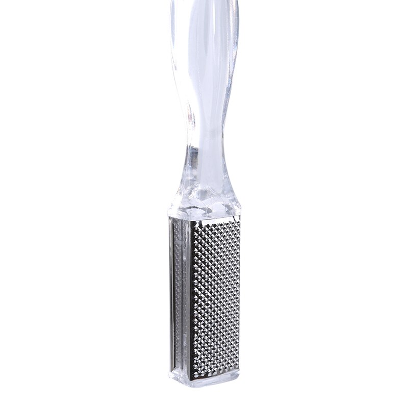 Hard Dead Skin Remove Plastic + Stainless Steel Transparent Foot Rasp File Scrubber Grater Callus Pedicure Tool Exfoliating Tool