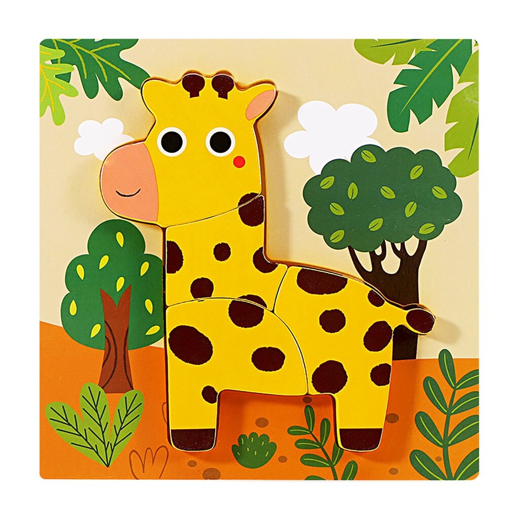 toys for children Wooden Animal Puzzles for Toddlers 1 2 3 Years Old Boys Girls Educational Toy игрушки для детей #G2020: B