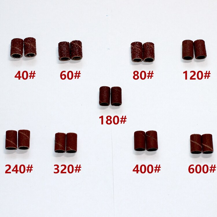 500 pcs Lixar Bandas Lixar Mangas Tambor Remetentes Broca Acessório Ferramentas Rotativas Grit Lixa Lixa Drum Kit Pack 1/4 6.35