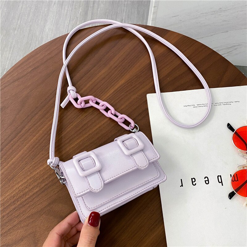 Candy farben Mini Platz crossbody-tasche Neue High PU Leder frauen Handtasche Reise Schulter Messenger tasche: Purple