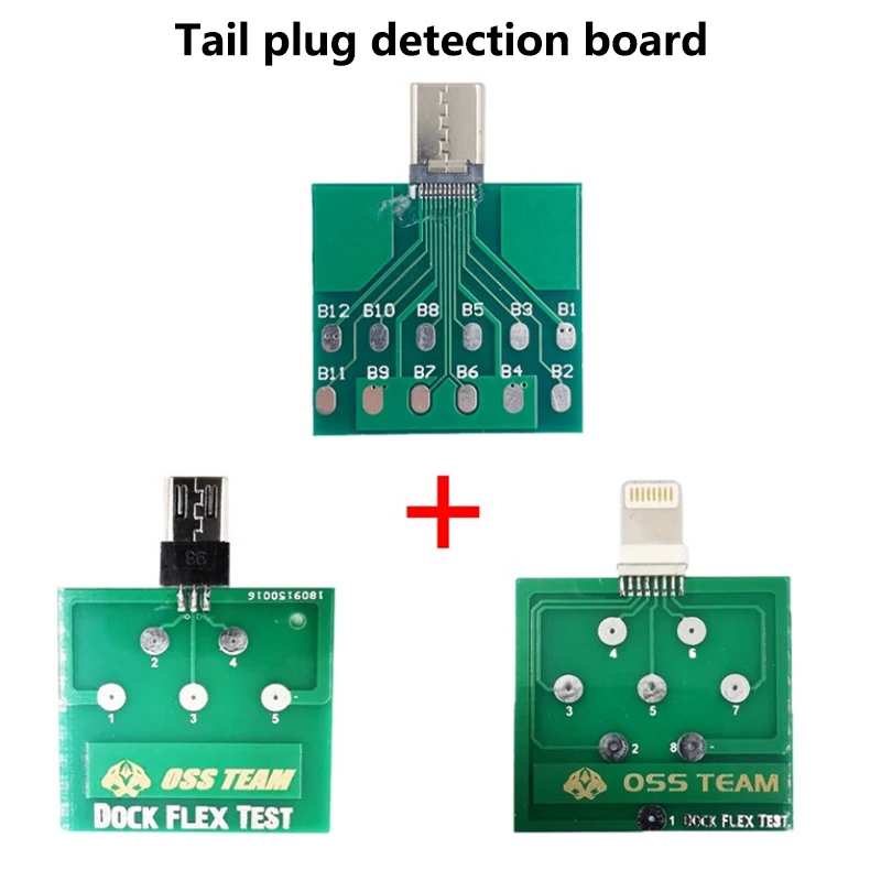 OSS-Placa de prueba flexible Micro USB Dock para Iphone, Android, conector trasero de prueba tipo c, desmontaje sin batería, detección de puerto de carga U2: Rojo
