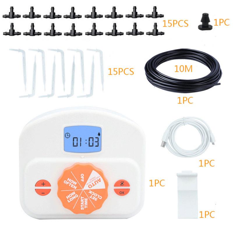 Garden Drip Irrigation Device Double Pump Controller Timer Systems LED Display Intelligent Automatic Watering Device For Plants