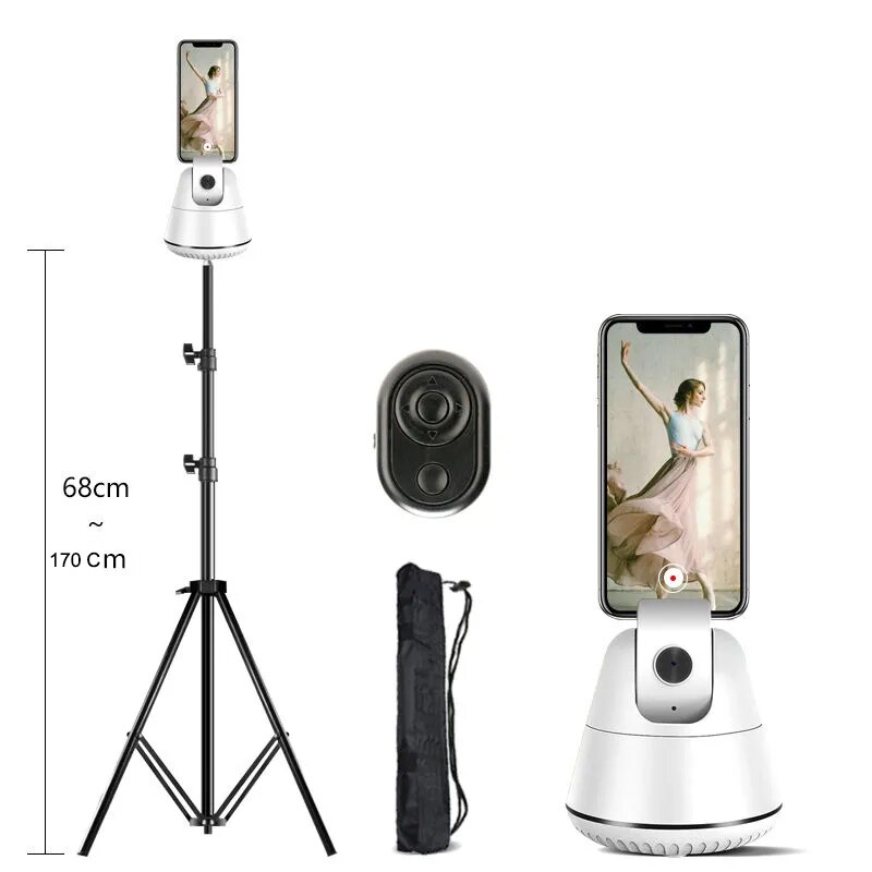Auto Face Tracking Camera Gimbal Stabilizer Smart Shooting Holder 360 Rotation Selfie Stick Tripod for Live Vlog Video Recording: add 1.7M Stand