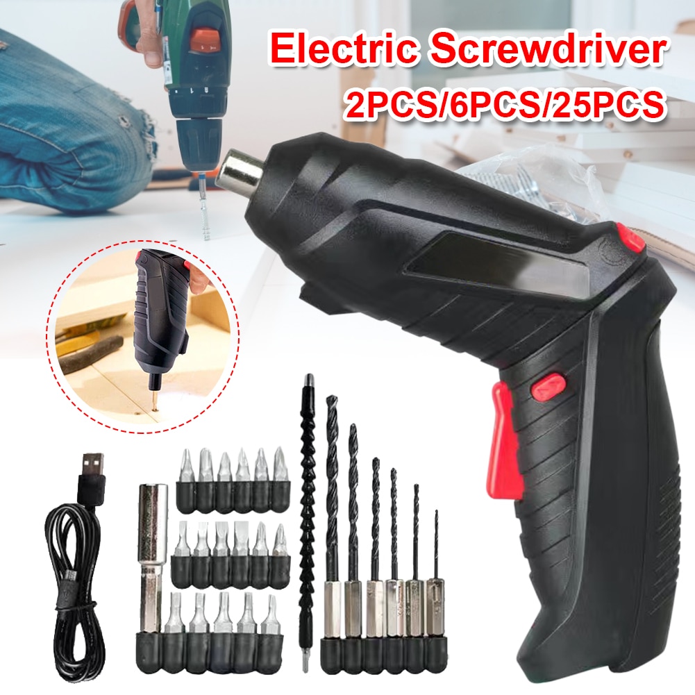 Elektrische Schroevendraaier Met Licht 3.6V Draagbare Opladen Draadloze Schroevendraaier Oplaadbare Power Tools Met Bits Praktische Boor P