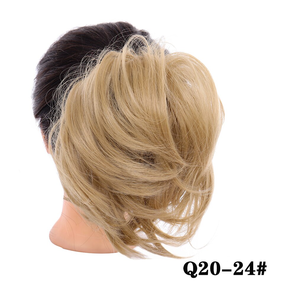Lupu Grijs Bruin Bed Steil Haar Extensions Pad Elastische Haar Touw Rubber Band Chignon Donut Haar Broodje: 1B/30HL