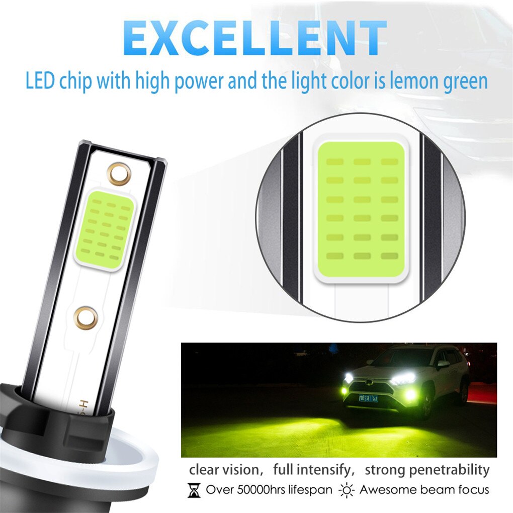 1Pair Headlight Projector Beam Lime Light DRL Working Lamps For Car Driving Floodlights