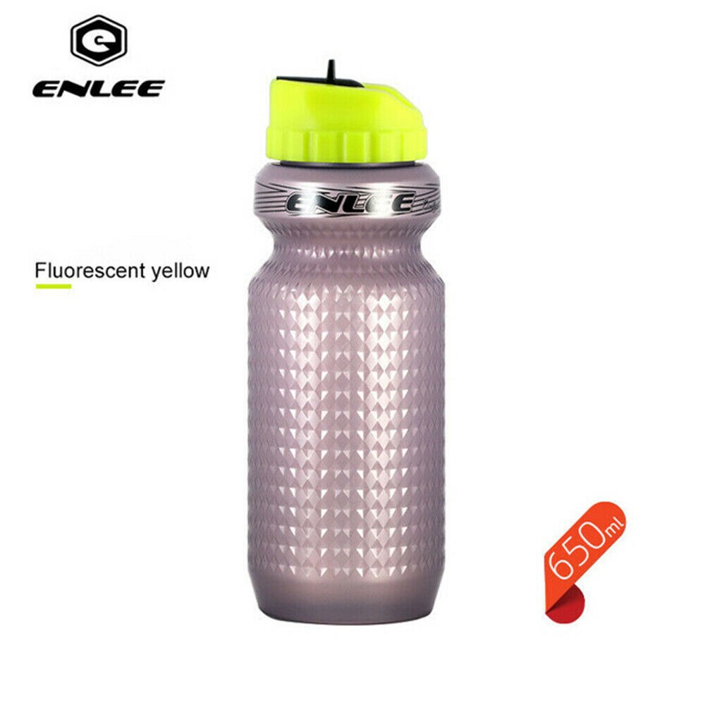 Enlee vandflaske bpa-fri plastik  pp5 drikkedunk med gryderet udendørs sport 22oz lækagesikre kop vandreture: Gul
