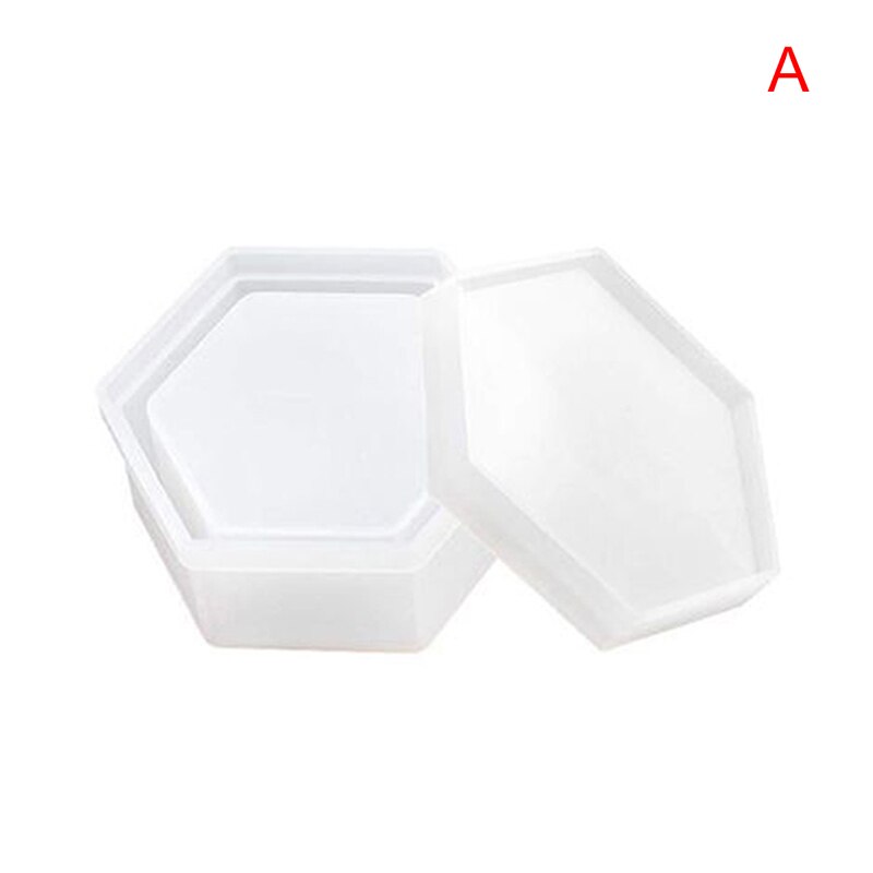 Box Resin Molds Jewelry Box Molds Square/Round/Hexagonal/Heart/Flower Shape DIY Storage Box Silicone Resin Molds AS99