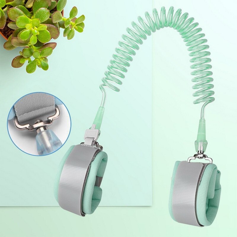 360 Kind Kinder Sicherheit Leine mit Baby Anti verloren Handgelenk einstellbar Verknüpfung Traktion Seil Baby Armband Kind Leine: Nein sperren Grün1.5M