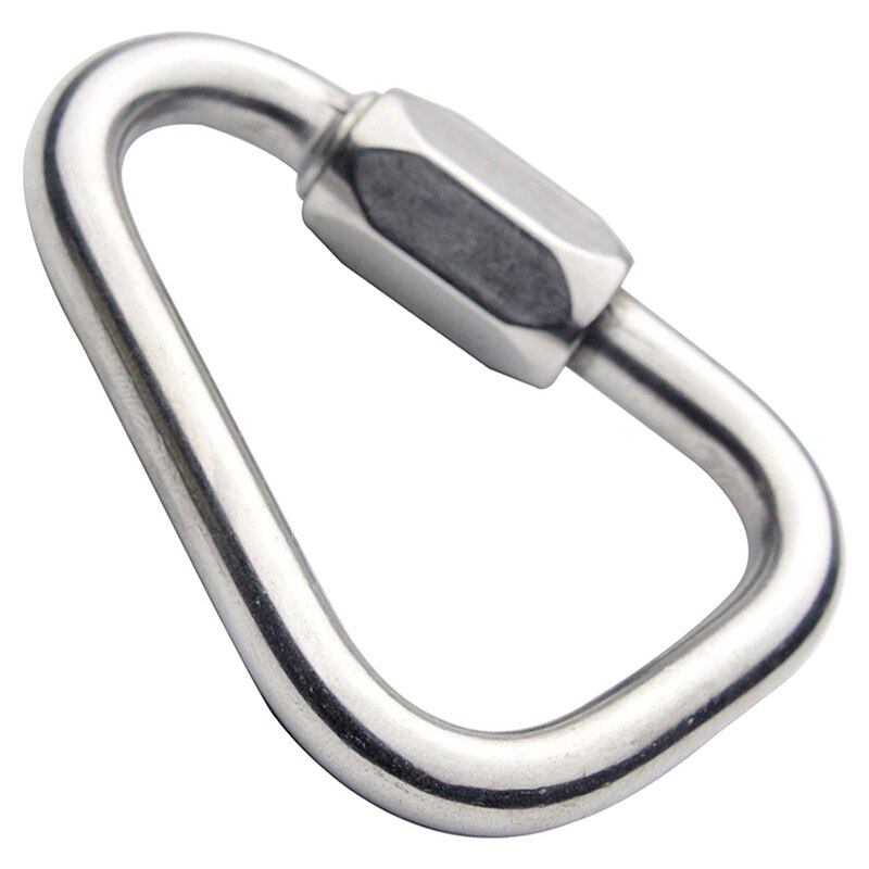 Triangle Shape Mountain Rock Climbing Stainless Steel Carabiner Lock Buckle Mountaineering Buckle Screw Safety Q4S0