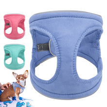 Nylon Kleine Hond Harnas Reflecterende Bull Dog Harness Stap In Flanel Huisdier Pug Harnassen Voor Kleine Middelgrote Honden Blauw Roze xs Sml