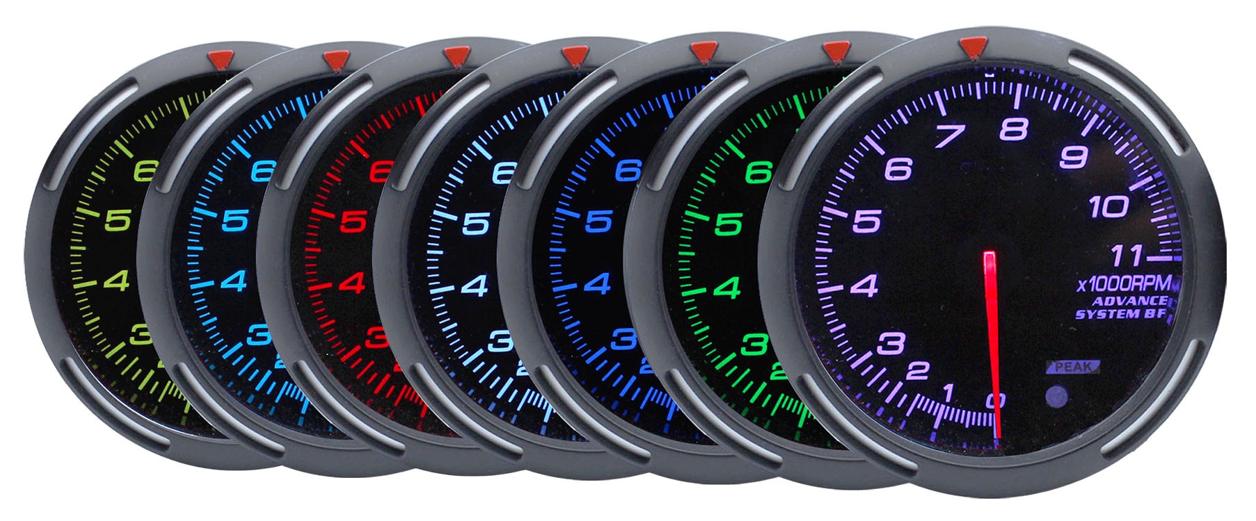 Difi BF Tachometer 3.75Inch 7 Colors 0-11000 RPM Gauge With Stepper Motor and Car Shift Light For Car Gauge