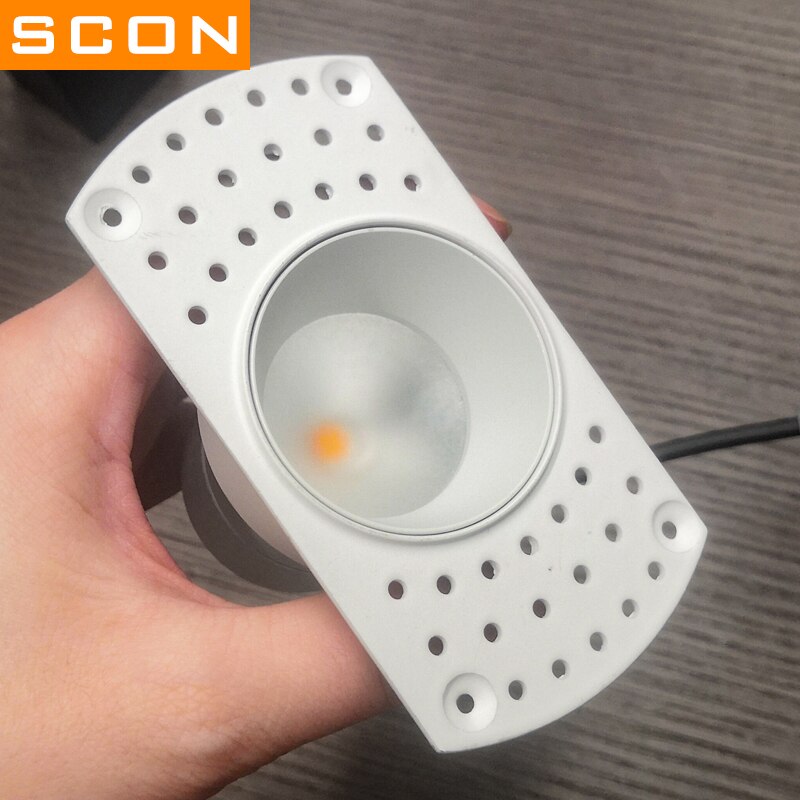 SCON-minifoco LED sin marco, luz empotrado en el techo COB CRI Ra 85 400lm, lámpara moderna de aluminio para pared de interior, 5W