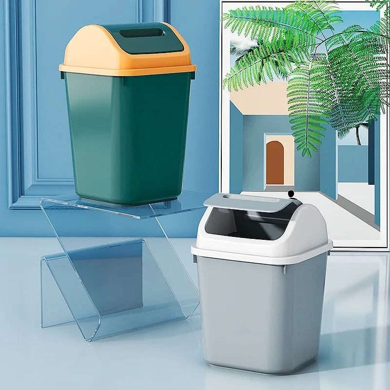 Duży, szczelny kosz na śmieci robić domu, łazienki, kuchni, salonu z pokrywą, plastikowy kwadratowy pojemnik na odpady robić sypialni.