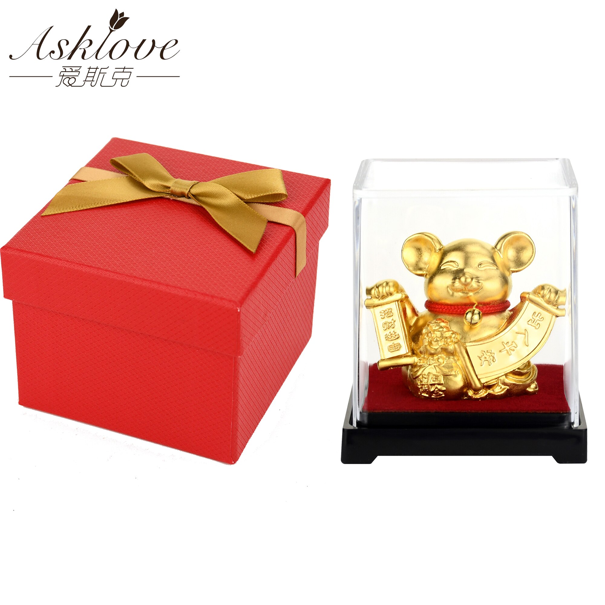 Chinesische Sternzeichen Sammeln Reichtum Ornamente 24k Gold Folie Fengshui dekor Drachen/Ratte/Schwein/affe Auto Glück handwerk Heimat Sekretariat Dekor