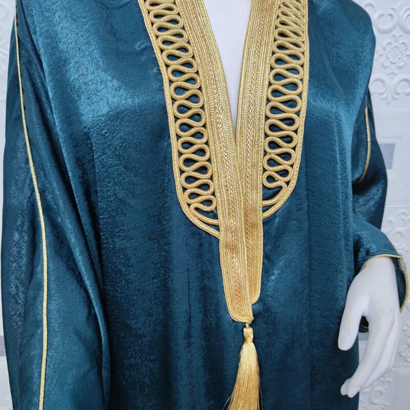 Vrouwen Dubai Open Voorzijde Bisht Abaya Moslim Lange Mouwen Kwastje Kimono Vesten Mantel Islam Midden-oosten Marokkaanse Caftan Party Gown