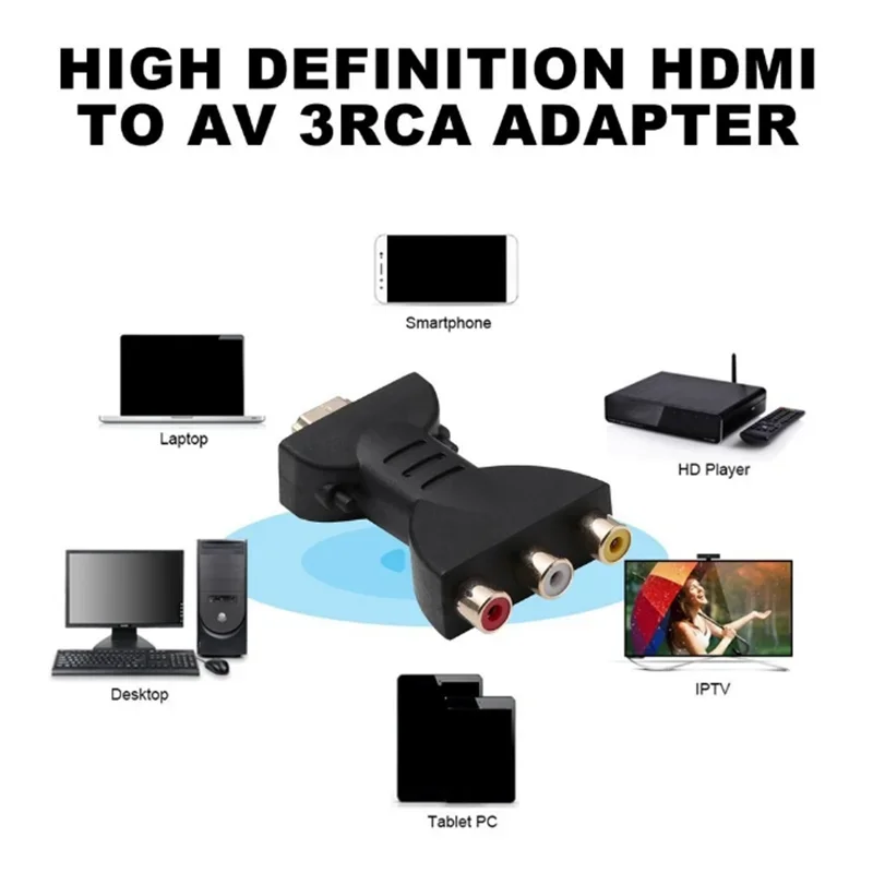 HDMI NAAR AV Rood Wit Geel HDMI Naar AV Converter HDMITo Av 3RCA Conversiekabel Adapter