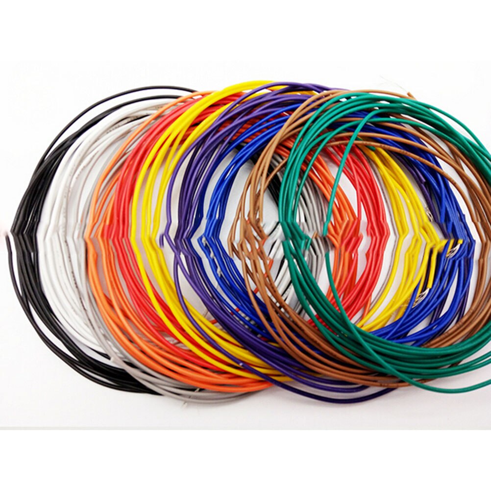 2 storlekar 5/10 meter super flexibel 26 awg pvc isolerad kabel, ledad kabel, diy anslut 10 färger välj