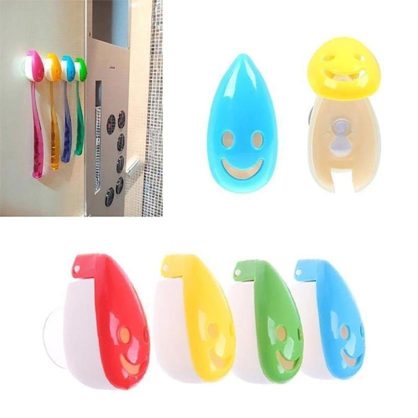 4Pc Automatische Smiley Gezicht Tandenborstelhouder Met Sterke Zuigkracht Tandenborstel Rack Gezondheid Milieubescherming Y459866