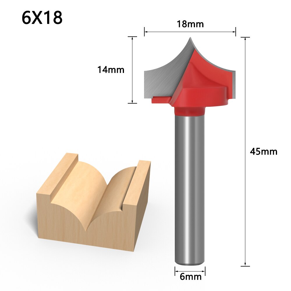 1pc 6mm Shank CNC tools solid carbide round nose Bits Round Point Cut Bit Shaker Cutter Tools For Woodworking: 6X18