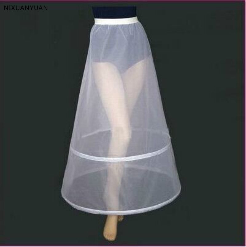 Neue A-Linie 2 Band Hochzeit Petticoat Frauen Lange Weiß unterrock Treiben Petticots Hochzeit Zubehör Prom Unterrock