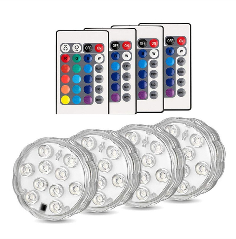 10Leds Zwembad Licht Rgb Submersible Licht Onderwater Led Night Light Voor Outdoor Vaas Aquarium Vijver Disco Bruiloft party