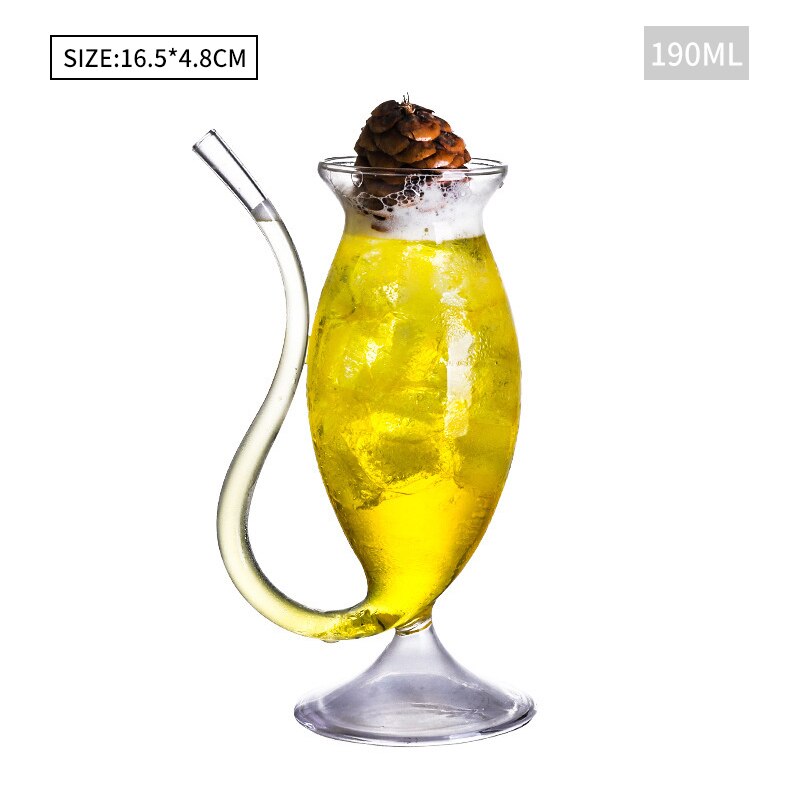 1/3 stk cocktail vinglass gjennomsiktig karaffel innebygd halmbeger restaurant juice krus hjem kopp bar vin verktøy tilbehør: B