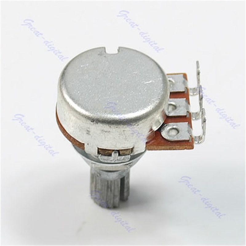 1Pc A500K Potentiometer Splined Pot Electric Guitar Bass Effect Amp Tone Volume 15mm Shaft Parts