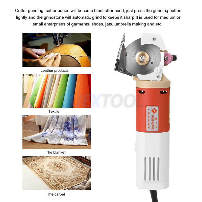 Electric Shear Cutting Machine, Handheld Portable 65mm Rotary Blade Electric Cloth Cutter, Electric Scissors with Round Knife