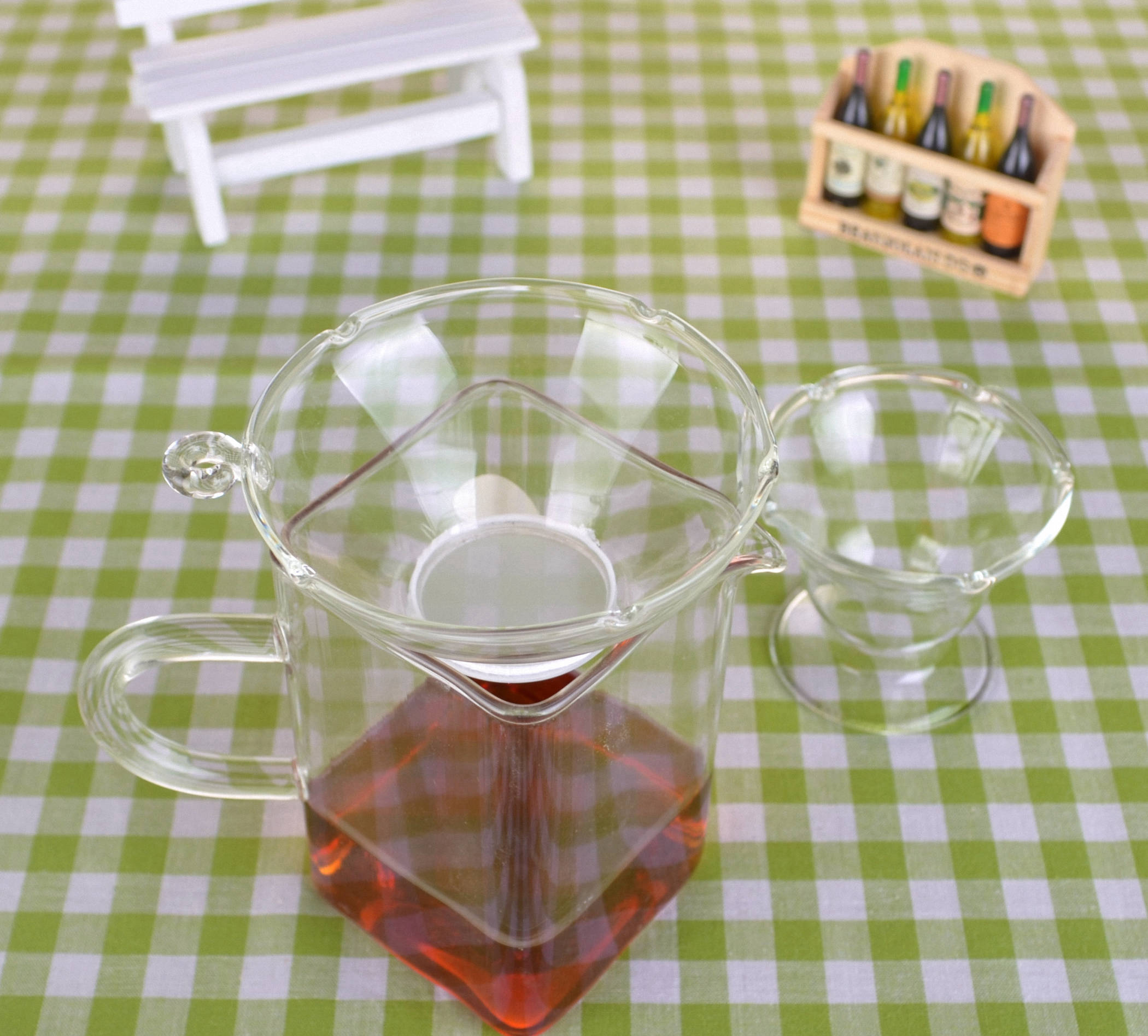 Helder Hittebestendig Glas Thee Trechter Filter Zeef Met Conische Standhouder