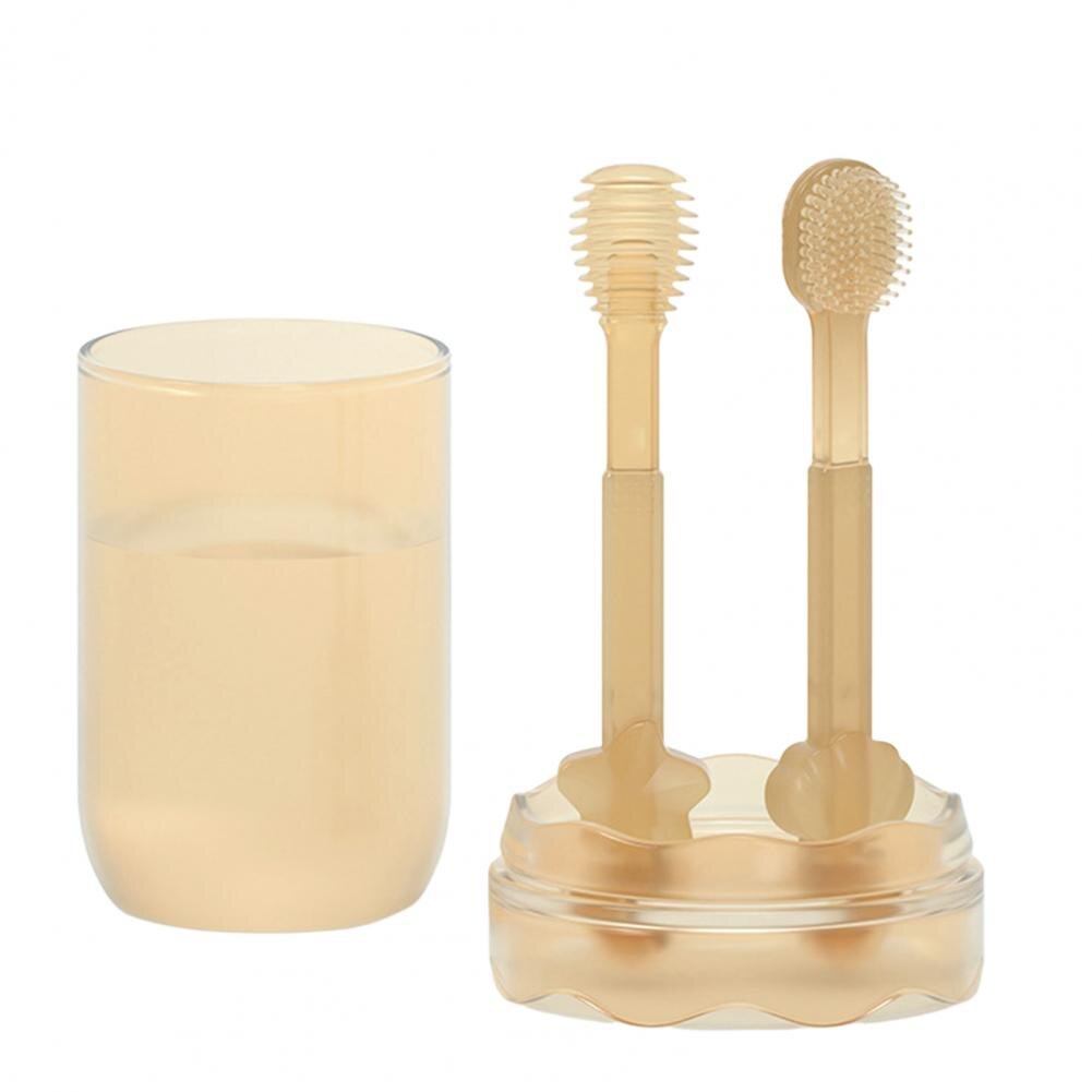 1 Set Anti-Roest Praktische Handig Dragen Anti-Slip Compact Siliconen Tandenborstel Baby Schoonmaken Tandenborstel Voor Thuis: Default Title