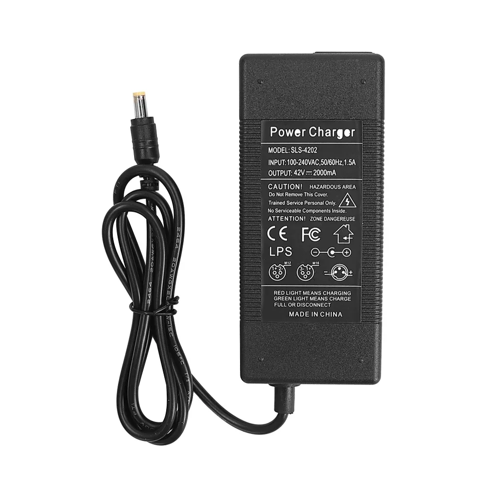 42V 2A Li-ion batterij EU/AU/UK-stekkeroplader Elektrische scooter Duurzame oplader met kabeladapterconnectoronderdelen
