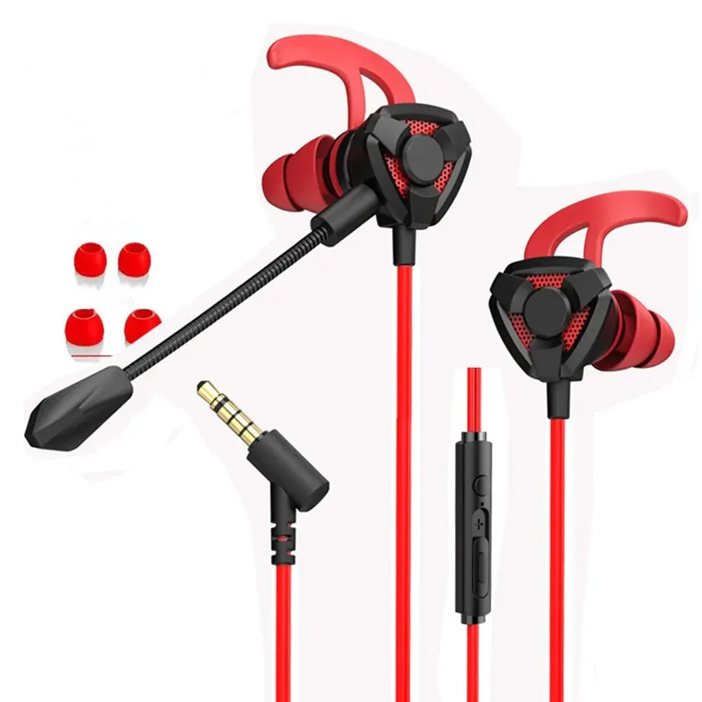 E Sports Gaming with Microphone In-ear Headphones Noise-cancelling Plug-in Mobile Computer Earbuds Wired Earphone PUBG Headset: WHITE