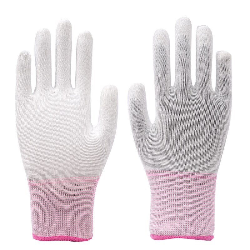 1 paar Antistatik-handschuhe Anti Statische ESD Elektronische Arbeits Handschuhe Pu Finger Beschichtet Finger PC Gleitschutz Für Finger Schutz: Rosa S Code