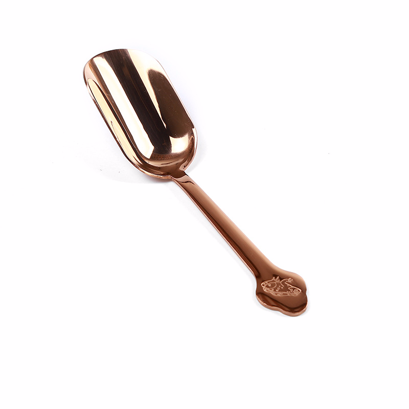 Rustfrit stål teske minimalistisk teske te skovl essentiel te teske teske kaffe skeer testel: Rose guld farve
