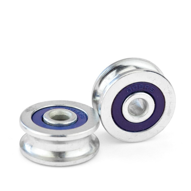 2 st spår u-formade icke-standardlager remskiva styrhjul rullvals  r4 rund spår vajerhängande hjul 6 x 28 x 12mm