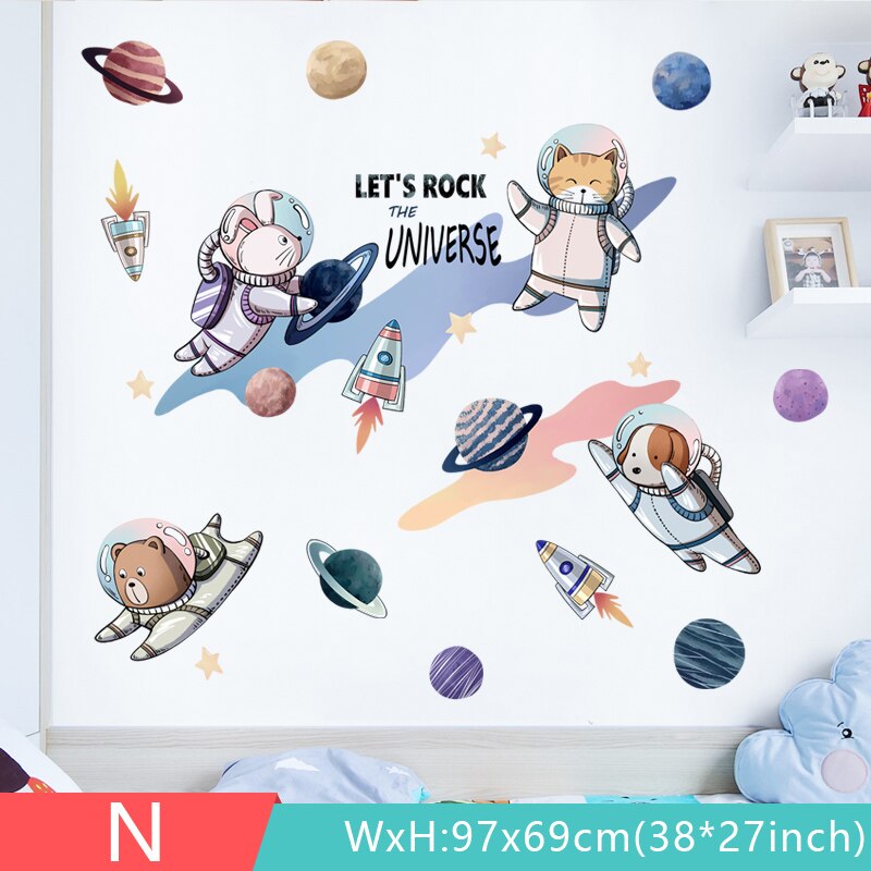 18 styles Large Cartoon Wall Stickers for Kids rooms Baby room Wall Decor Vinyl Removable Wall Decals Home Mural Home Decoration: N