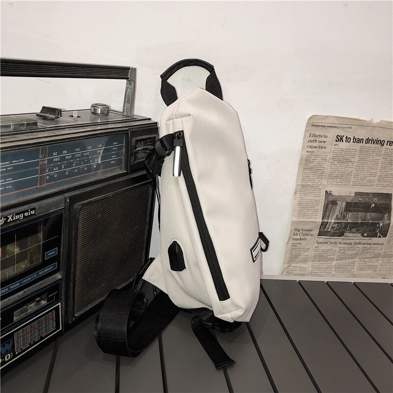 Original Brand Chest Bag Girls Sports Satchel Ins Japanese Brand Messenger Bag Simple Casual Couple Shoulder Bag: white