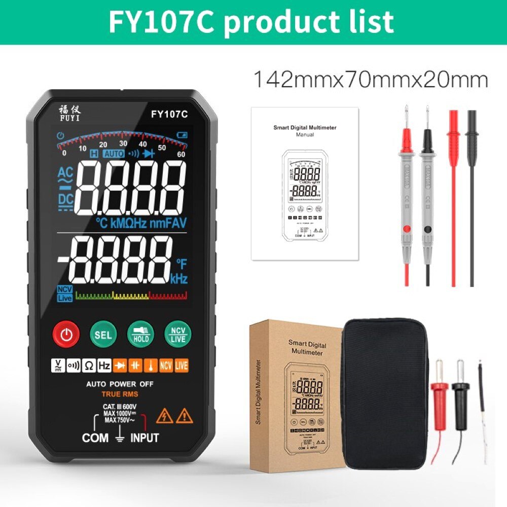 Smart Automatic Multimeter FUYI Smart Digital Multimeter Auto Range Digital C... – Grandado